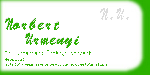 norbert urmenyi business card