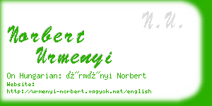 norbert urmenyi business card